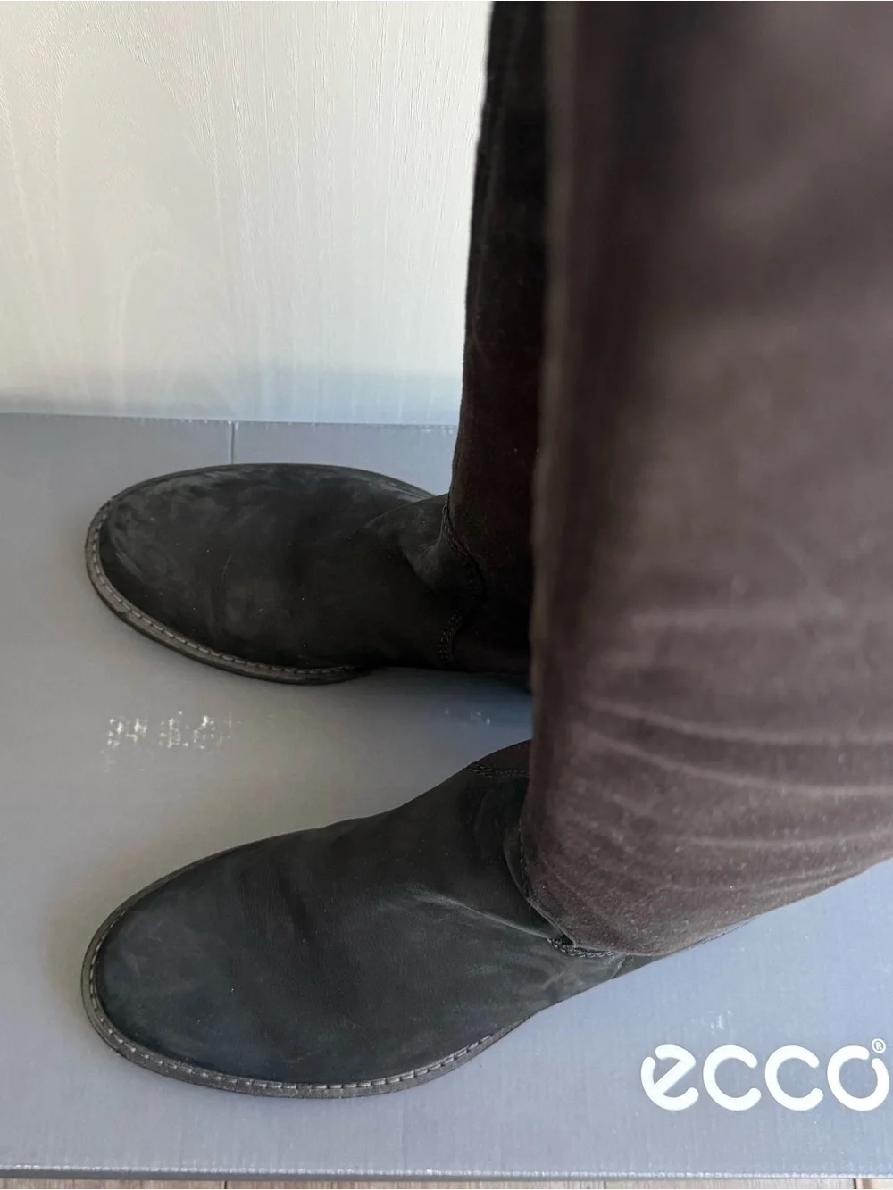 Ecco Tall Black Suede Over-the-Knee Boots